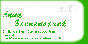anna bienenstock business card